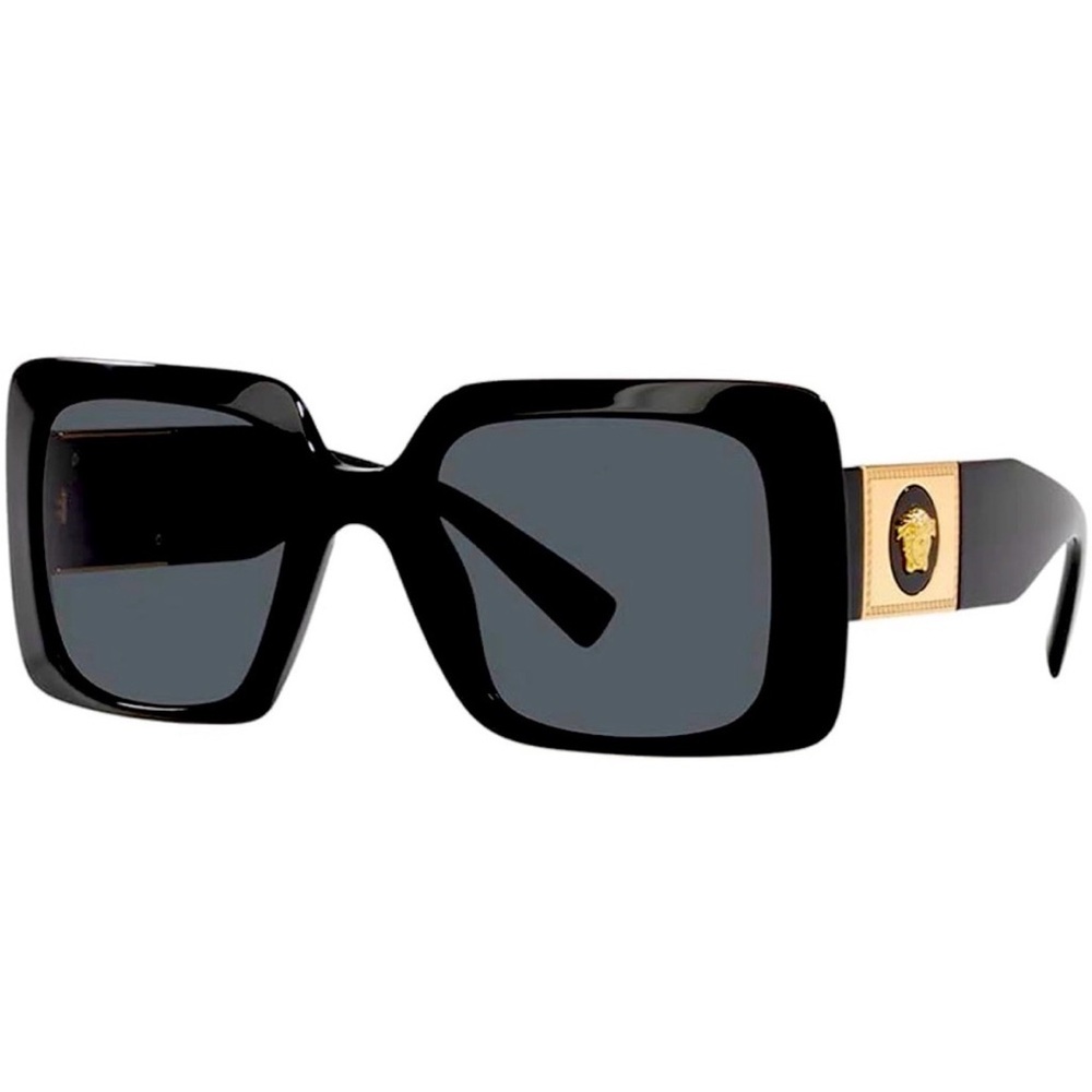 Versace Women's Sunglasses in Black with Gold Detail